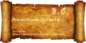 Mandelbaum Olimpia névjegykártya